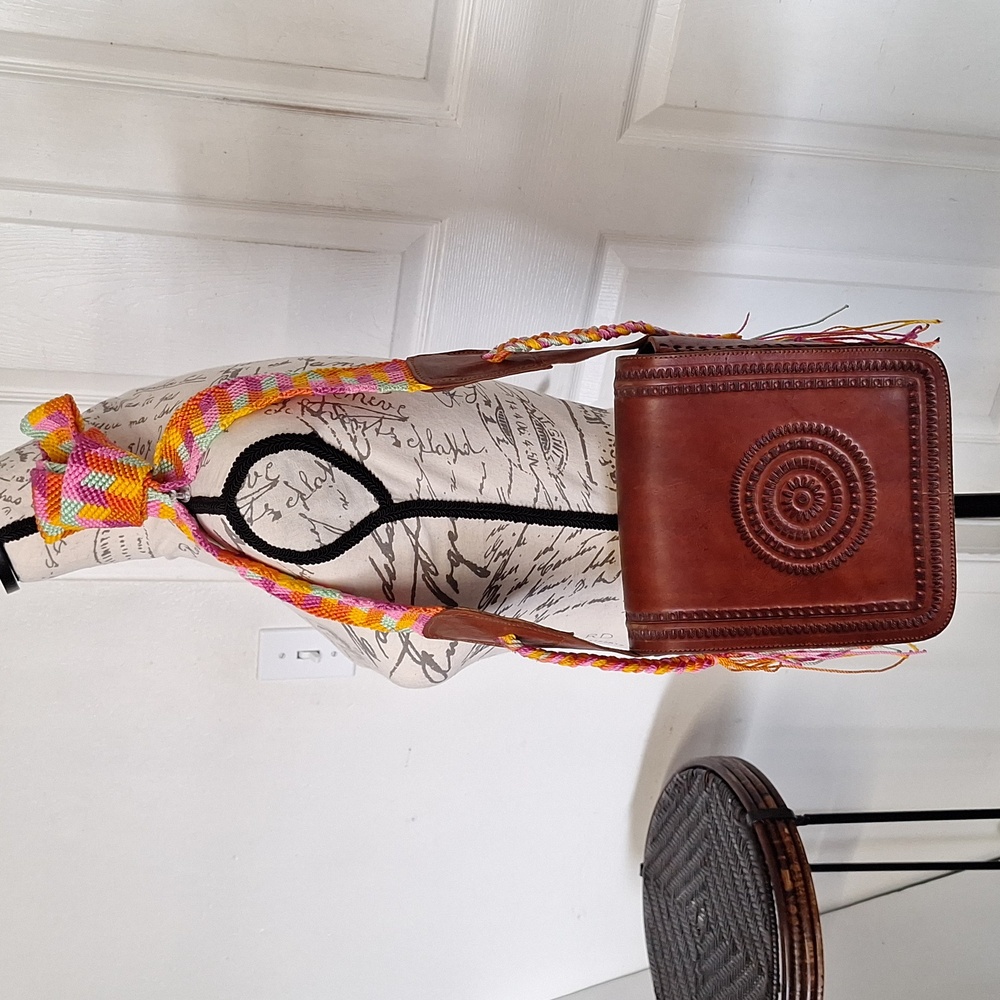 Leather Hand Tooled Unbranded Crossbody Bag